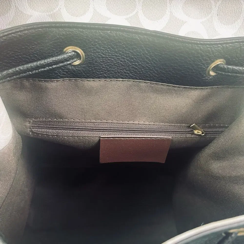 Designer Inspired White Black and Gray Patterned Backpack